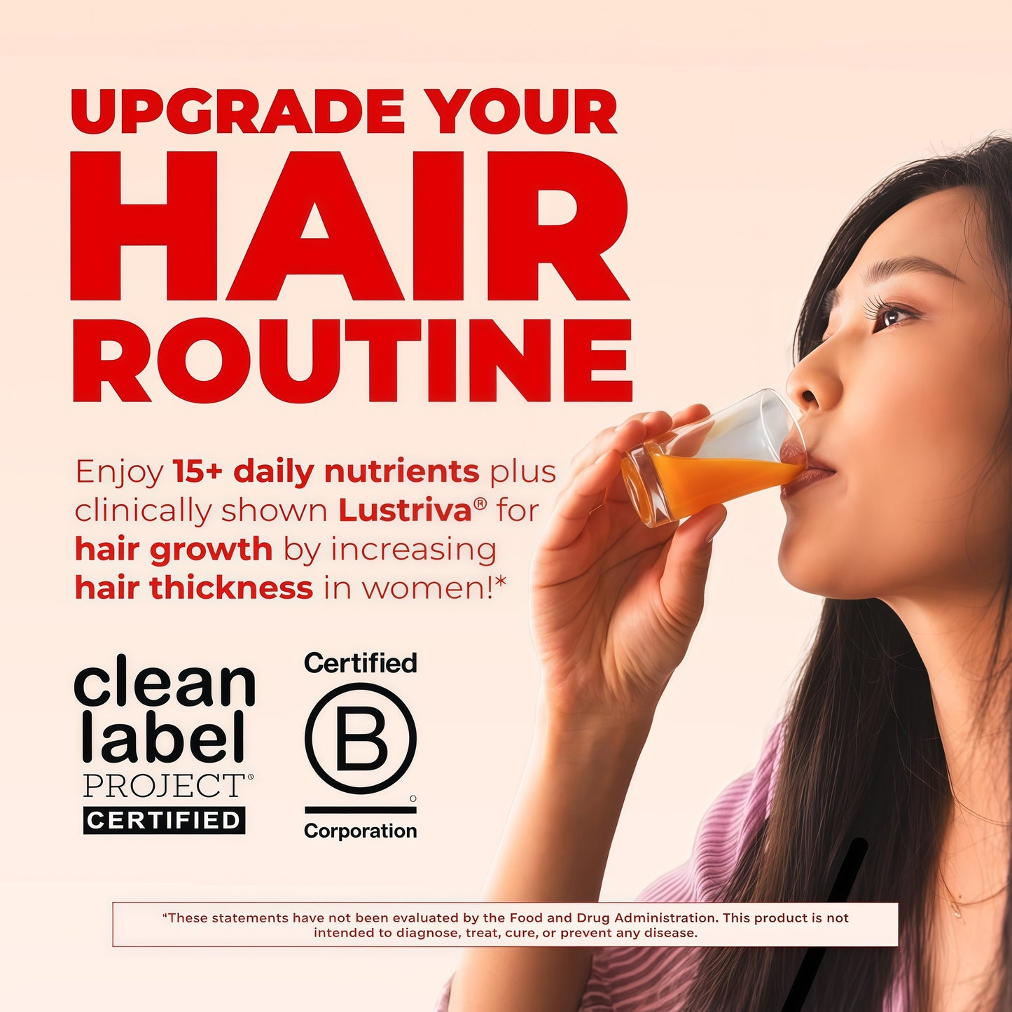 MARYRUTH'S Liquid Multivitamin + Hair Growth, Clinically Thicker Hair, 30oz Clinically Tested in Women for Thicker Hair & Facial Wrinkles, Ages 18+