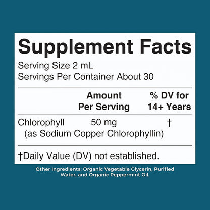 MaryRuth's Chlorophyll Liquid Drops, Delicious Minty Flavor, Vegan, 2 Fl Oz Clean Label Project Certified®, Vegan, Non-Diluted Liquid Chlorophyll, Mulberry Derived Supplement for Ages 14+, Non-GMO