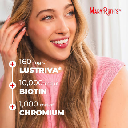 MARYRUTH'S Liquid Multivitamin + Hair Growth, Clinically Thicker Hair, 30oz Clinically Tested in Women for Thicker Hair & Facial Wrinkles, Ages 18+