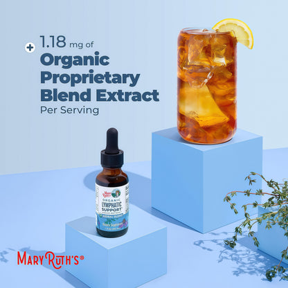 MARYRUTH'S Organic Lymphatic Support Liquid Drops, Herbal Blend, Non-GMO USDA Organic, Herbal Blend with Echinacea & Elderberry, Blue Vervain, Vegan, Alcohol-Free, Non-GMO