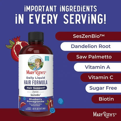 MaryRuth's Advanced Hair Care Bundle - Daily Liquid Hair Formula 16 oz & Hair Growth Max Liposomal 15.22 oz